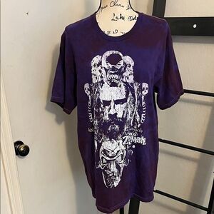 Rob Zombie Purple Graphic Design Pullover T-Shirt Music Concert